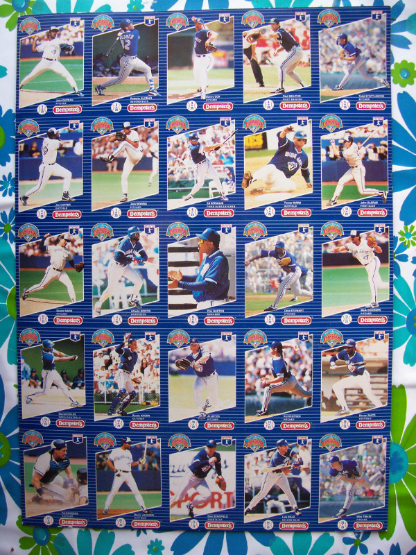 Dempster's Toronto Blue Jays 1993 uncut baseball card sheet in Arts & Collectibles in Trenton