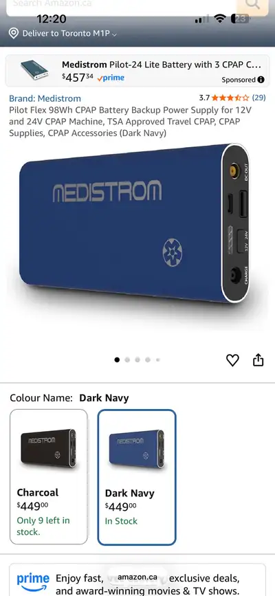 I'm selling a lightly used Medistrom Pilot-FLEX Battery in new condition. This 98Wh CPAP battery bac...