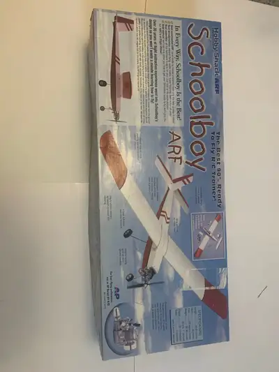 Selling a new in box Hobby Shack Schoolboy ARF .09-.15 size model airplane kit, perfect for beginner...