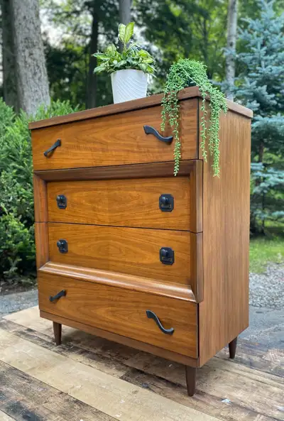 Mid Century Modern walnut wood dresser , View more