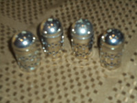 Set of 4 Silver-Plated 2" Personal-Size Salt and Pepper Shakers