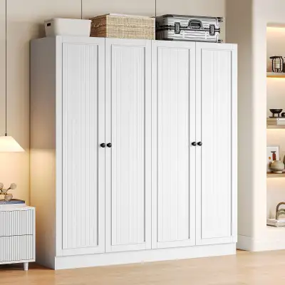 4-Door White Armoire Wardrobe Closet – Modern Storage (BNIB), View more