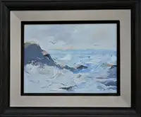 LISTED FERNAND LABELLE OIL ON CANVAS SEASCAPE PAINTING
