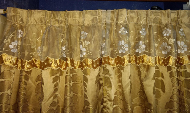 3 Gold Curtains Panels for a Window in Window Treatments in Kingston