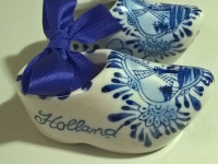 Vintage Dutch Delft Blue Porcelain Shoes Clogs Holland