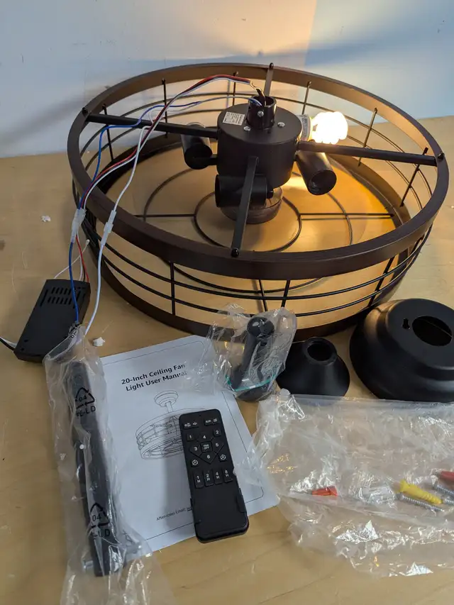 LEDIARY 20" Fandelier Ceiling Fan – Bladeless, LED Light, Remote in Indoor Lighting & Fans in Mississauga / Peel Region - Image 3