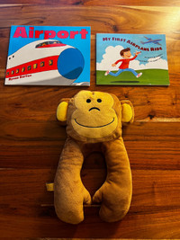 Two Picture Books on Flying and Kids Neck Pillow, EUC. 
