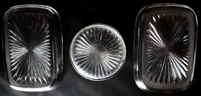 Matching Set of (3) 1960s Glass Butter Dishes; Louisbourg in Kitchen & Dining Wares in Cape Breton - Image 2