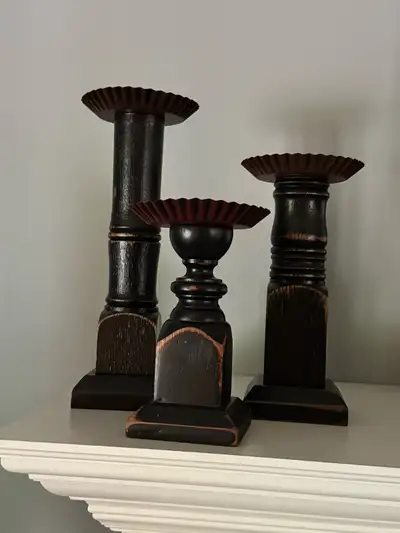 Rustic Wood Candle Holders, View more