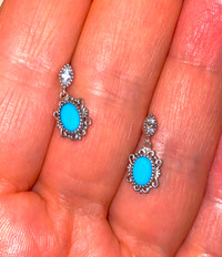 Vintage style Sterling silver stud earrings