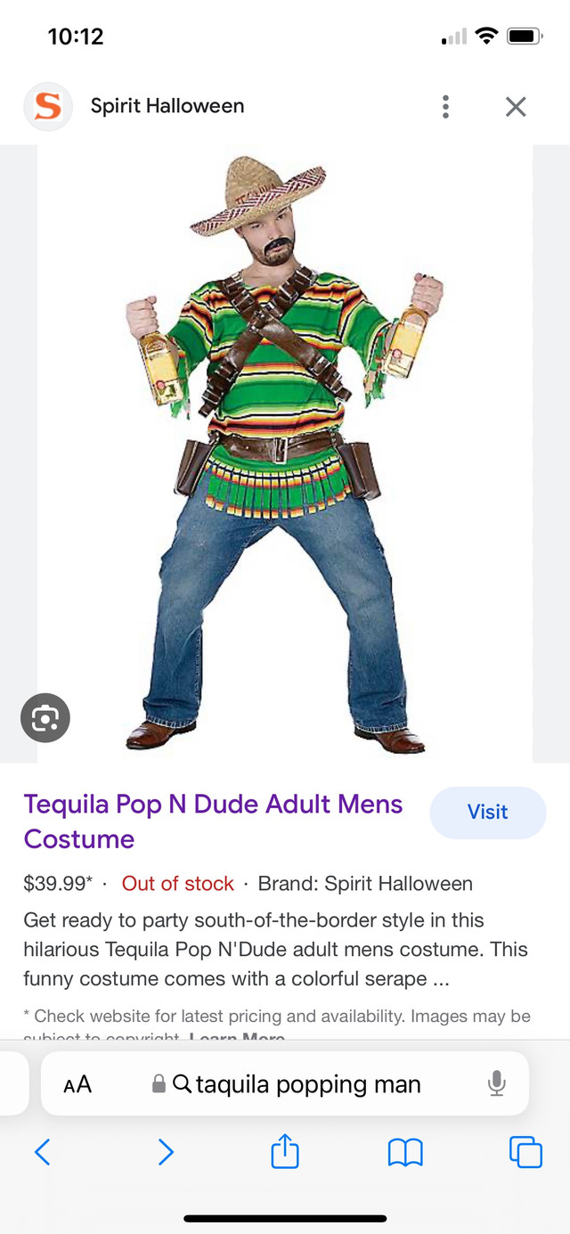 Brand New Tequilla Popping Dude Costume in Costumes in Oakville / Halton Region - Image 2