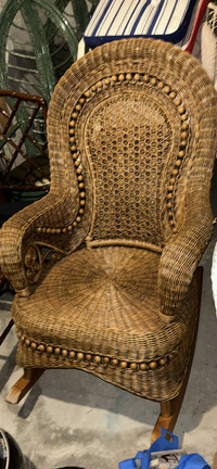 Vintage natural rattan rocking chair 
