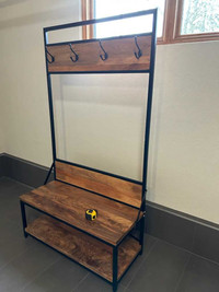 Tree Hall Solid Wood With Bench and Shoe Storage 