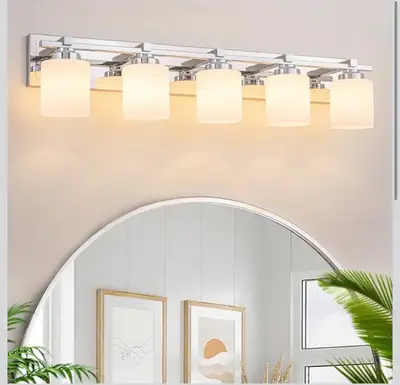 5 Light Modern Bathroom Light Fixtures Over Mirror, Chrome Vanit, View more