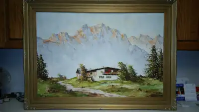 Nice antique listed Austrian artist Arndt landscape oil painting, View more