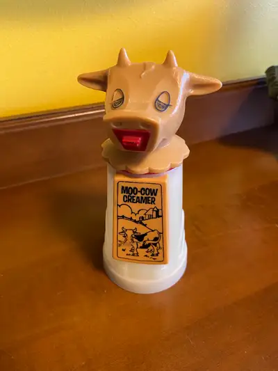 Vintage 1970s Whirley Moo-Cow Plastic Creamer. Moo-Cow Creamers were used in restaurants in about th...