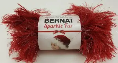 Brand new and in a package of 3. Bernat Sparkle Fur Yarn - Cranberry. Price is for all 3 balls.