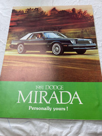 VINTAGE 1981 DODGE MIRADA SALES BROCHURE #M1868