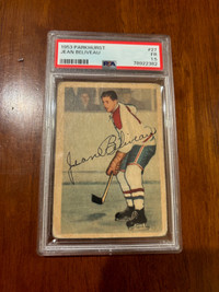 1953/54 Parkhurst hockey Jean Beliveau rookie card PSA 1.5