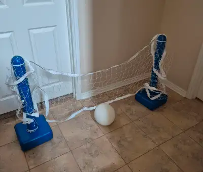 Great fun for family! Weighted net the ends can be filled with water Fits a regular sized pool, lots...