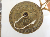 Antique Art Nouveau Brass Lidded String Pot holder
