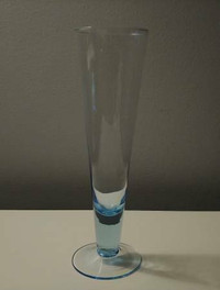 Glass Vase With Blue Tint - New