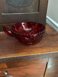 Ruby Red Glass Dish - Vintage