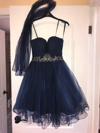 Rianna Couture Dark Blue Prom Dress