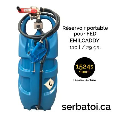 -Pompe rotative manuelle 20 litres/min. -Filtre séparateur -Tuyau flexible (3 m / 10 pi) -Pistolet m...