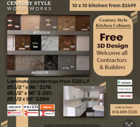 Laminate countertops from $21 LF