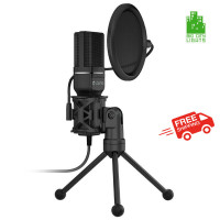NEW! USB Broadcasting Microphone with Pop Filter & Tripod Stand