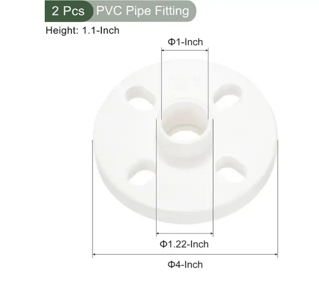 2 Pcs PVC Pipe Fitting, Flange Socket 594166200151592965