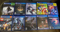 PS4 with 2 controllers and 10 games