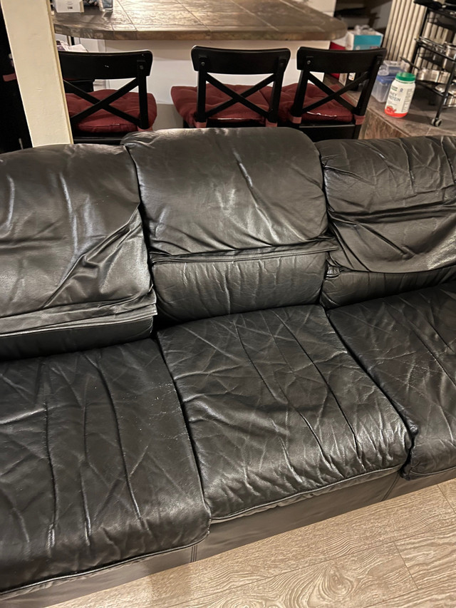 REAL LEATHER COUCH SOFA - MUST GO MOVING SALE in Couches & Futons in City of Toronto - Image 2