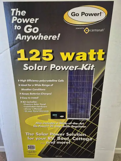 "GO POWER" 125 WATT SOLAR PANEL, (BRAND NEW/NEVER USED!!!!). " Reasonable Offer Accepted " All Seale...