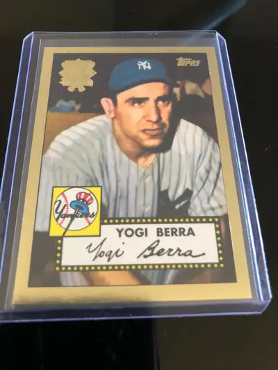1951 Yogi Berra gold version Topps baseball reprint mint cond, View more