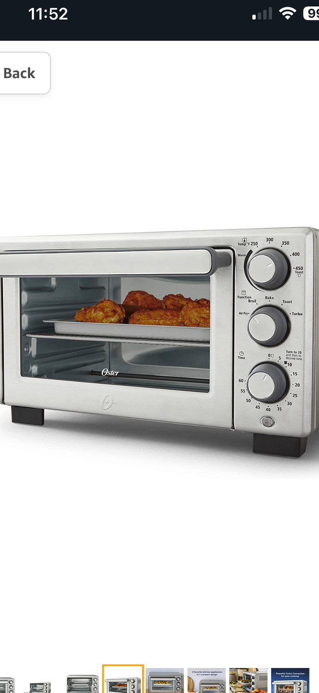 Oster Compact Countertop Oven With Air Fryer, Stainless Steel. B