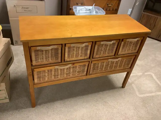 2 Wood and wicker storage units in Bookcases & Shelving Units in Strathcona County - Image 2