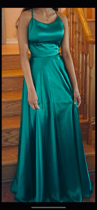 Satin Green Prom Dress