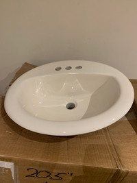 Proflo PF20174BS Oval Bathroom Drop In Sink 