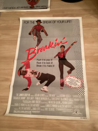 Original 27x41” movie poster from the show BREAKIN.