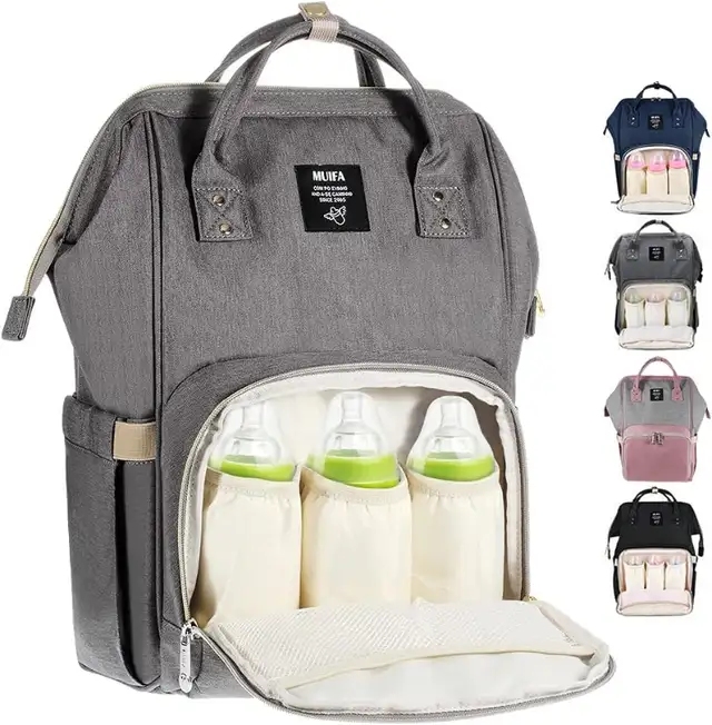 LEQUEEN Diaper Travel Backpack Bag, Grey63234833253633124