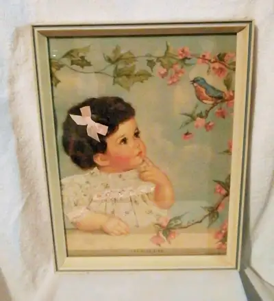 CHARLOTTE BECKER "THE BLUE BIRD" SIGNED ART PRINT VINTAGE, View more