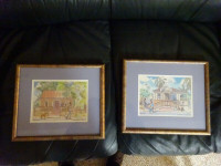 Two Jill Walker watercolour paintings from Barbados circa 1980s
