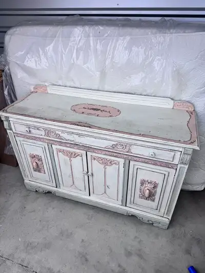 Vintage French Country Cabinet - Solid Wood, 60” wide , View more