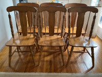 6 solid wood chairs