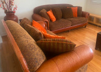 Leather/Fabric Sofa & Love seat