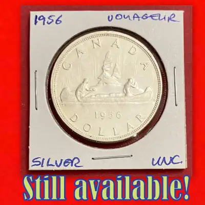 Awe-Inspiring 1956 Canada Uncirculated Silver $1 Dollar Coin!, View more
