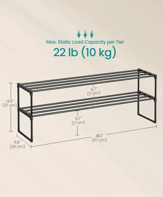 2-Tier Stackable Shoe Rack in Storage & Organization in Oshawa / Durham Region - Image 4