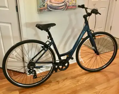 Blue hybrid bike, View more
